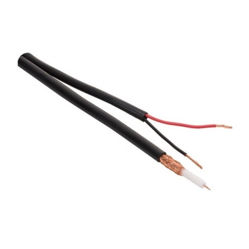 [08003xmetro] Cable minicoaxil negro RG59 + Alimentación x metro