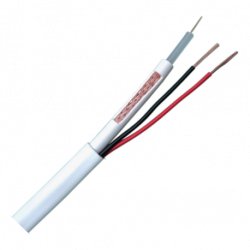 [08004rollo] Cable minicoaxil Blanco RG59 + Alimentación x rollo 100m