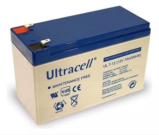 [UL7-12PESADA] Bateria Ultracell 12V 7A (UL7-12) Serie pesada ideal UPS