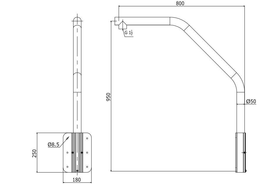 Soporte largo para Domos PTZ aluminio HIKVISION DS-1660ZJ con base