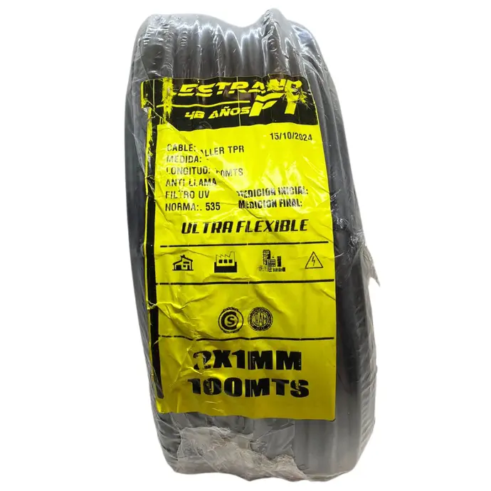 Cable tipo taller/TPR Lestrand 2x1,00 mm² normalizado x metro