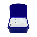 Linea exterior capsulada 1 toma 1 interruptor color azul Taad (LC-70903)