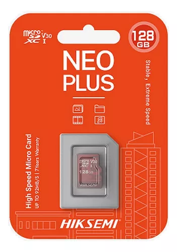Memoria Microsd Hiksemi/Hikvision Neo PLUS 128GB clase 10 (HS-TF-E1-128GB) (solicitar 5% descuento llevando con camara)