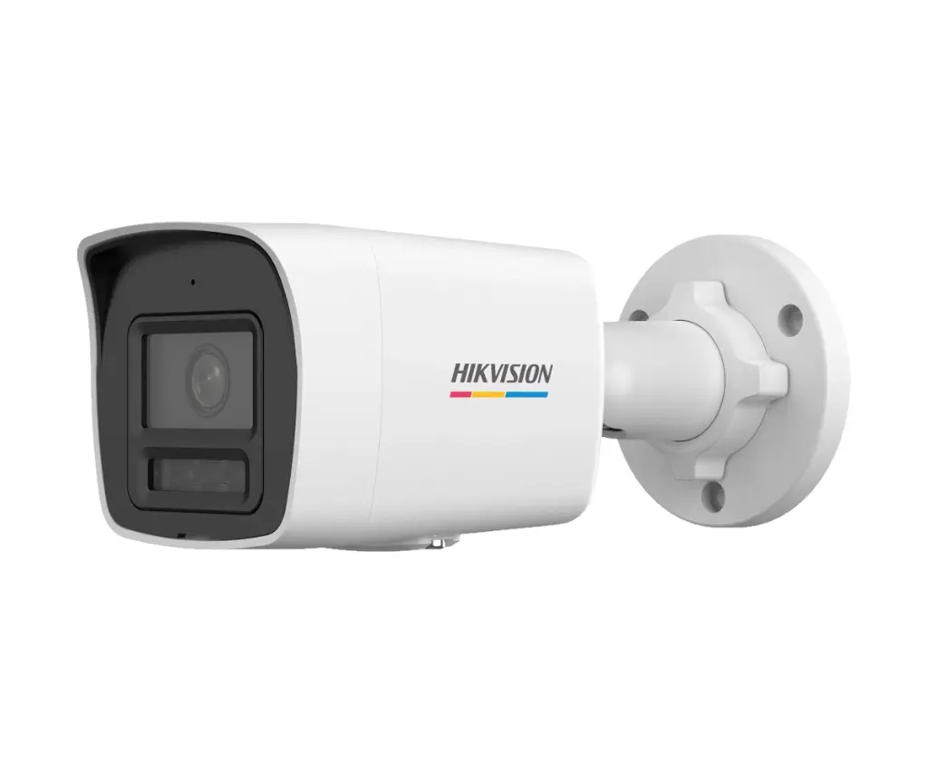Camara IP Bullet Hikvision 4MP ColorVu 2.8mm Luz Blanca/IR 30m Microfono Deteccion Humano/Vehiculo PoE IP67 (DS-2CD1047G2H-LIU)