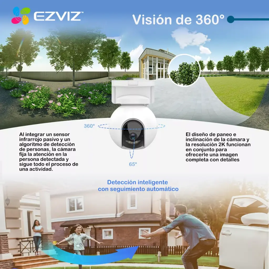 Camara IP Ezviz Wifi Domo PT Exterior + Panel Solar (CS-CB8(3MP)+panel) 
