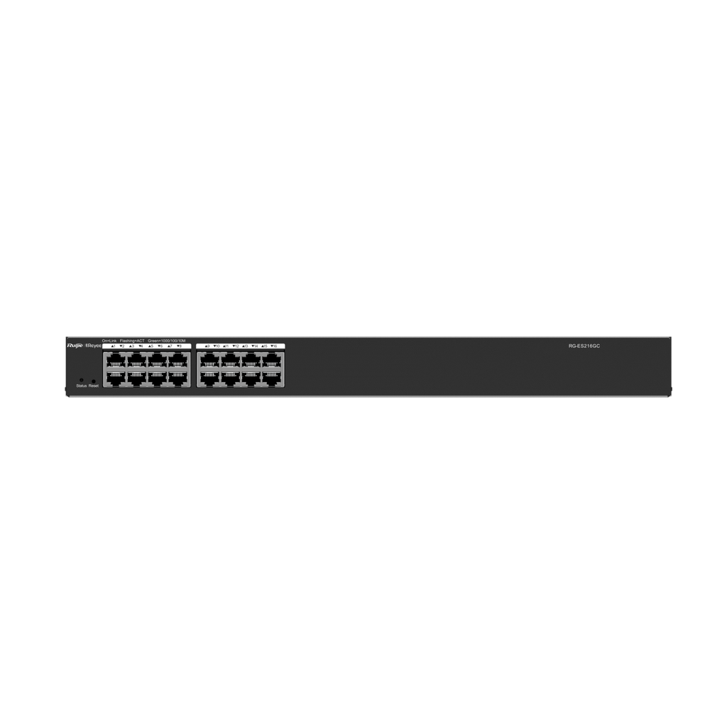 Switch Reyee 16 puertos gigabit no PoE gestionado en la nube (RG-ES216GC)
