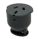 Ficha hembra Taad c/neutro y sujeta cable 250V 10A gris (D-8207)