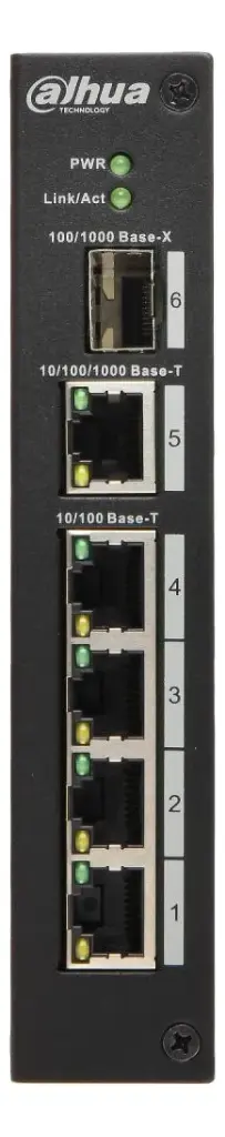 Switch 4+2 Dahua 4x10/100+1xGiga+1xSFP Industrial (PFS3106-4T)