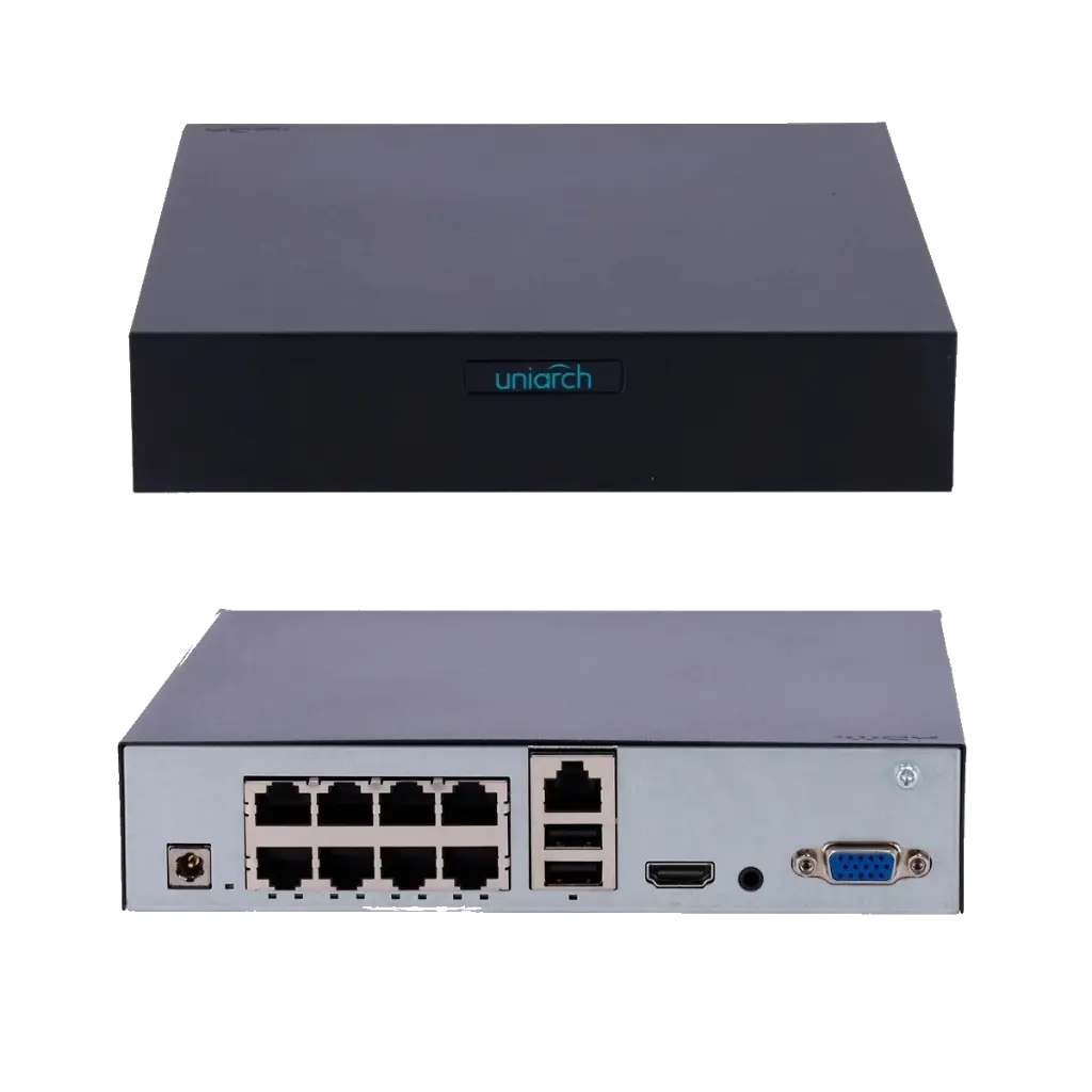 NVR PoE + 8 cam 2mpx iA + Disco 1TB+ cable UTP + estancas