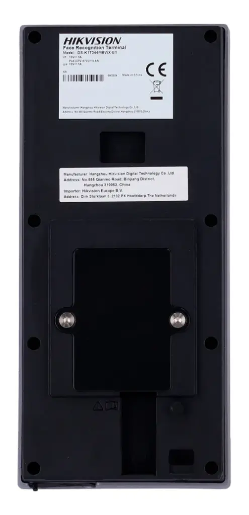 Terminal de reconocimiento facial 3000 usuarios PoE IP65 (DS-K1T344MBWX-E1)