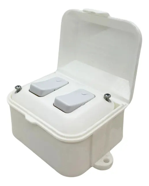 Linea exterior capsulada 2 interruptores color blanco Taad (LC-70700)