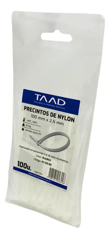 Precinto Taad blanco 2.5x100mm (PI-12000)