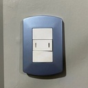 Tapa Celeste Metalizado linea Spot TAAD p/ bastidor - comp/Jeluz (S-7155)