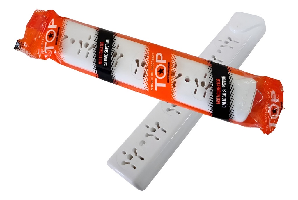 Zapatilla Top 6 tomas con interruptor y bornera sin cable (M-1199)