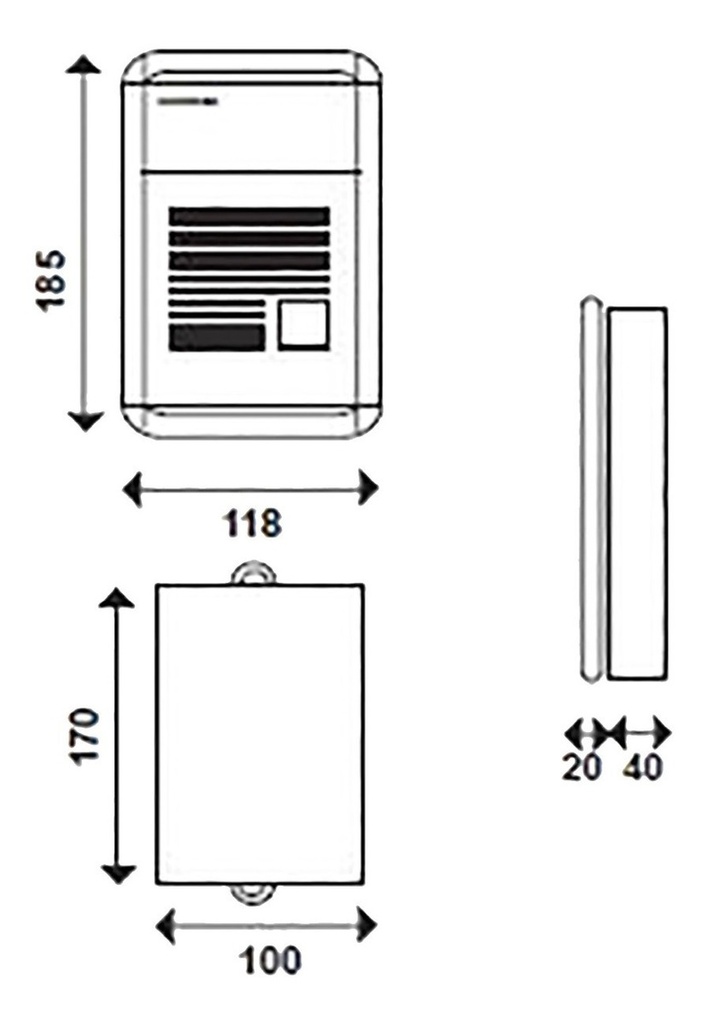 Frente de calle Commax p/serie TP-6/12 RC (DR-DW2N)