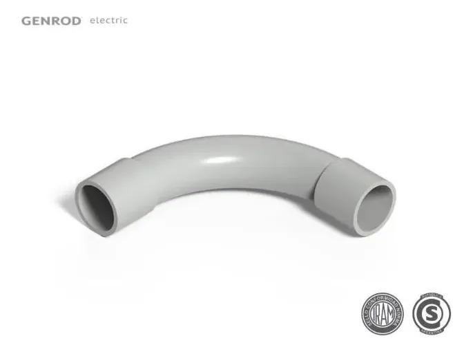 Curva de PVC 5/8" 16mm para caño rigido pesado Genrod Sistelectric (VTR016E)
