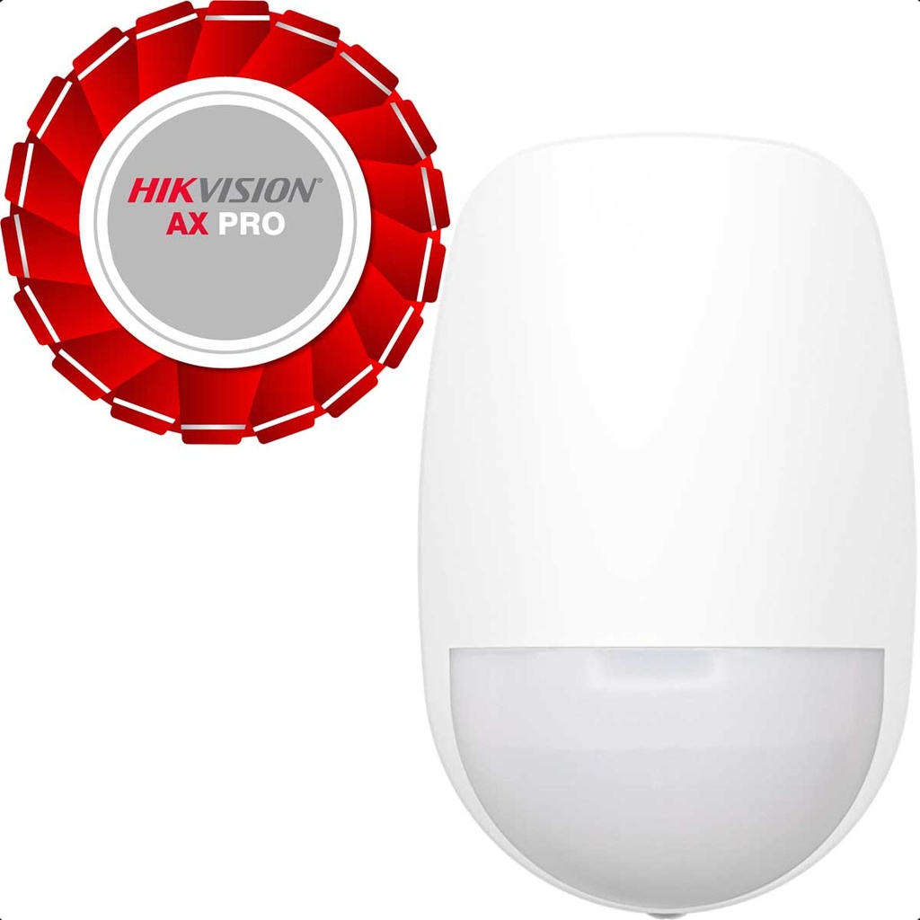 Sensor PIR interior Wireless Hikvision doble tecnologia 12m inmunidad mascotas hasta 30KG (DS-PDD12P-EG2-WB) 