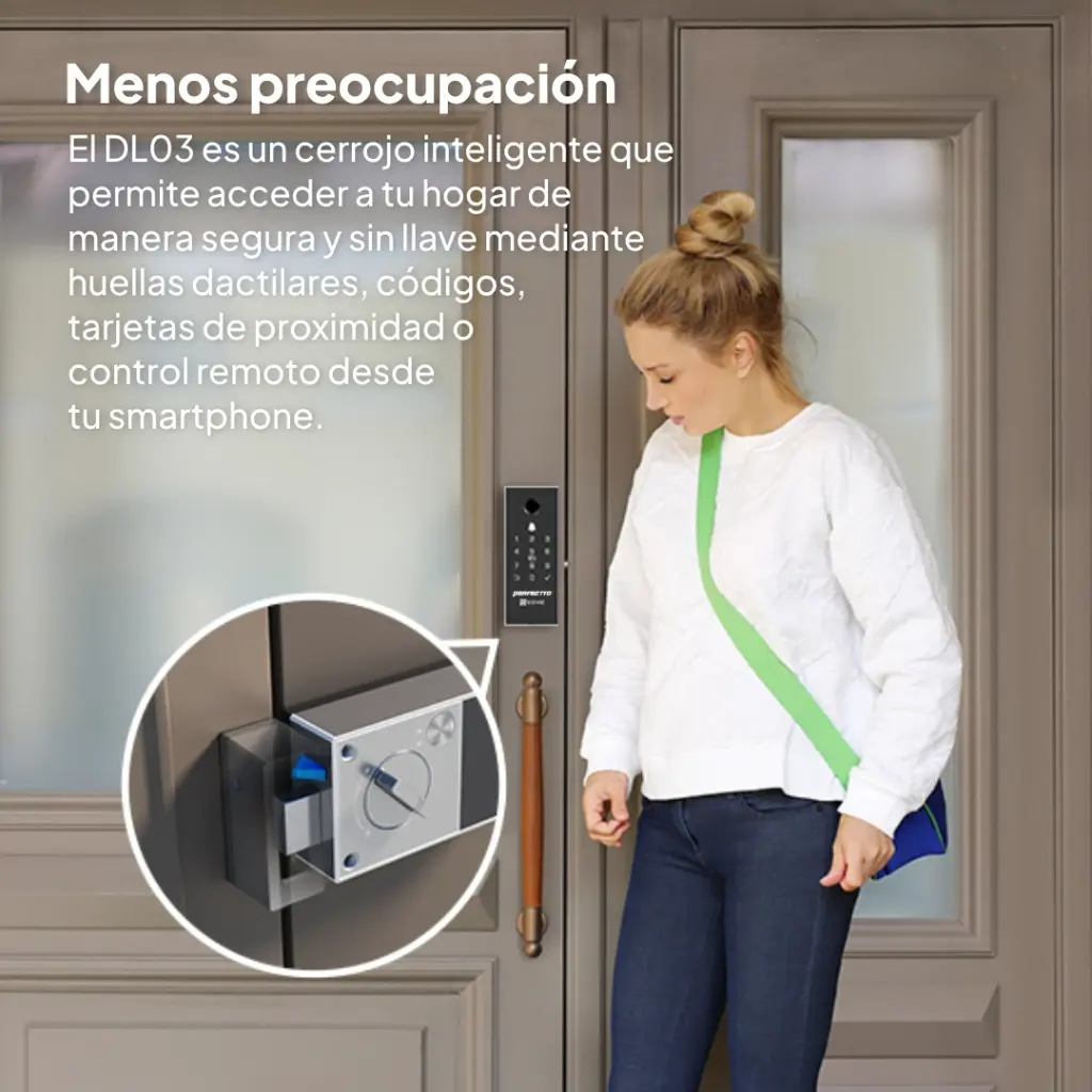 DL03 PRO Cerradura Inteligente Ezviz WiFi Apertura Huella Clave App RFID y Notificaciones Push Incluye Auto Bloqueo y Alarma Antisabotaje Gris (CS-DL03-R100-WBCP-GR)