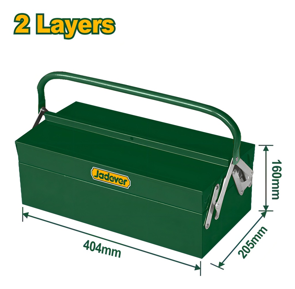 Caja de herramientas de acero Jadever 2 bandejas 404x205x160mm [d]
