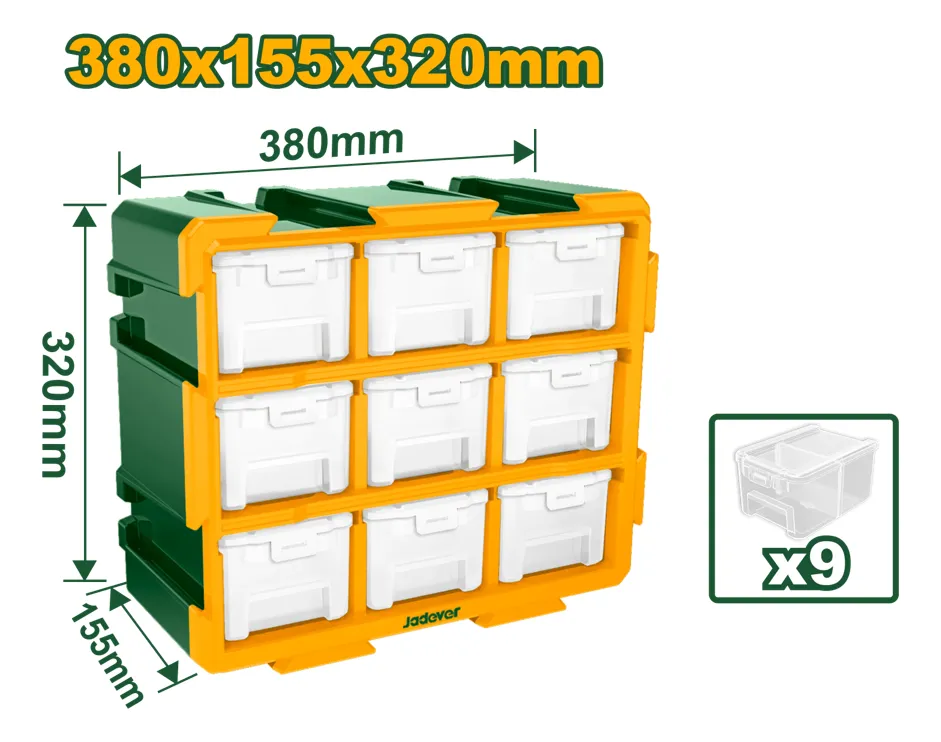 Rack 9 gavetas Transparente Jadever 380x155x320 [d]