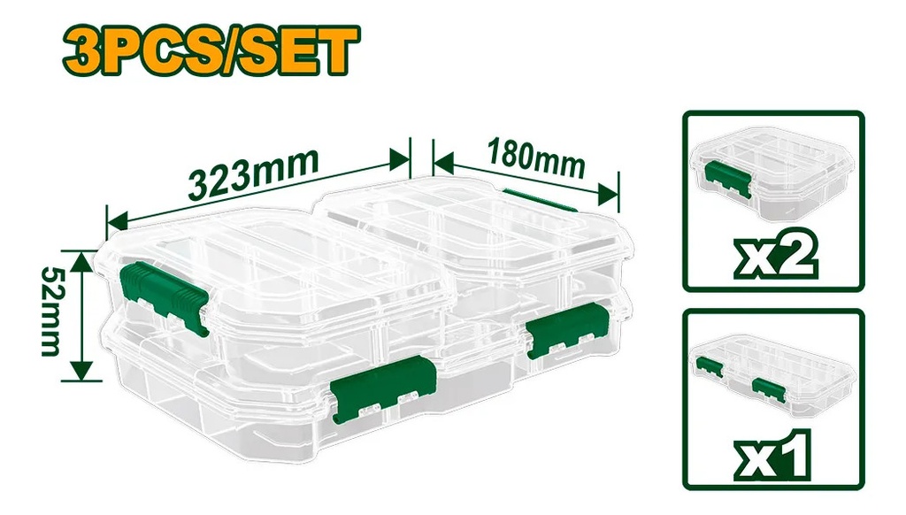 Set de 3 organizadores transparente Jadever [d]