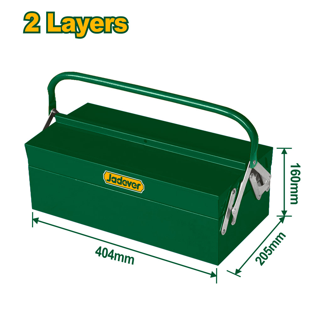 Caja de herramientas de acero Jadever 2 bandejas 404x205x160mm [d]