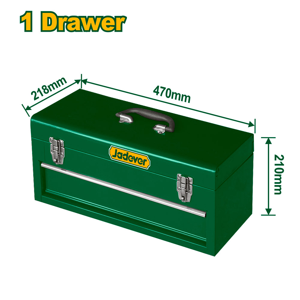 Caja de herramientas de acero 1 compartimiento Jadever 470x218x210mm [d]