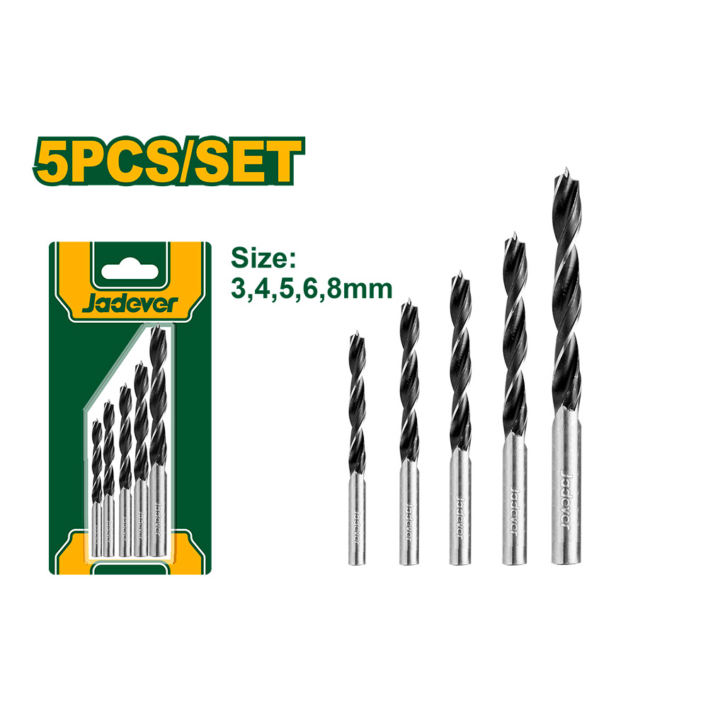 Set de mechas x5 Jadever para madera 3-8mm [d]