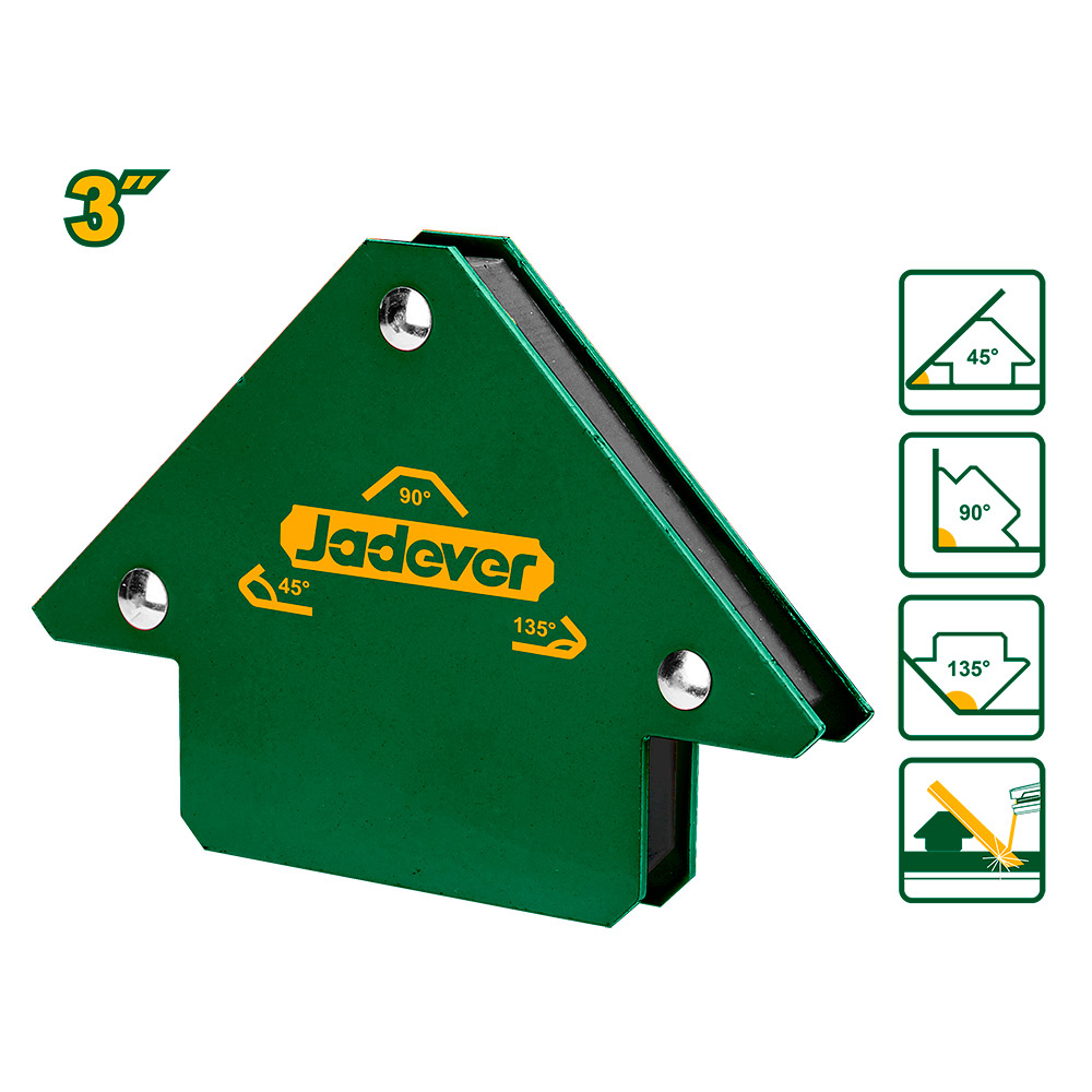 [JDMC1603] Escuadra magnética para soldadura Jadever 3" 45° 90° 135° [d]