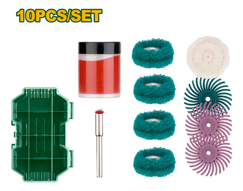 [JDRR5010] Kit de accesorios para lijado y pulido Jadever para taladro x10 piezas [d]