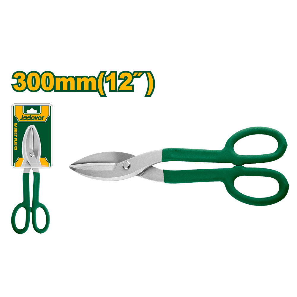 Tijera corta chapa recta Jadever para hojalatero (12") [d]