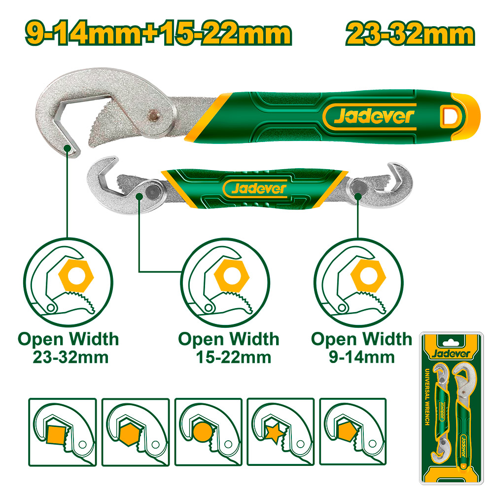 [JDUW1103] Llave autoregulable Jadever 2 piezas 9-32mm [d]