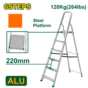 Escalera Aluminio 6 Escalones 120kg [d]