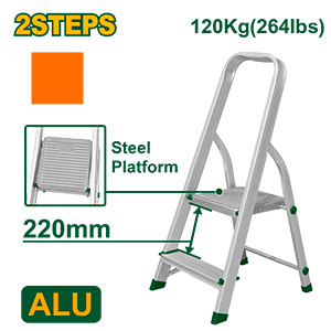 Escalera Aluminio 2 Escalones 120kg [d]