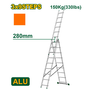 Escalera Extensible Tijera 3x9 5.9m [d]