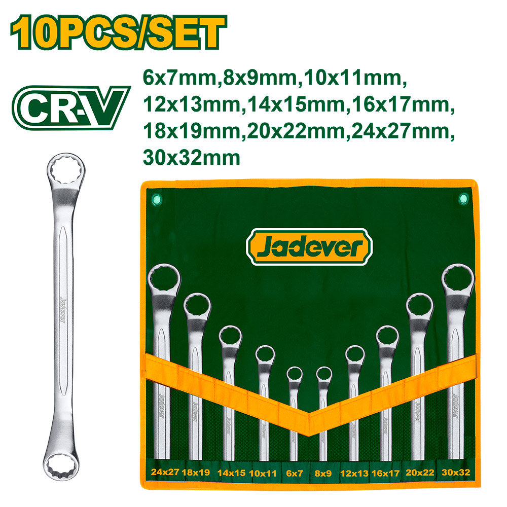 Set de llaves combinadas acodadas Jadever de 10 piezas de 6 a 32mm [d]