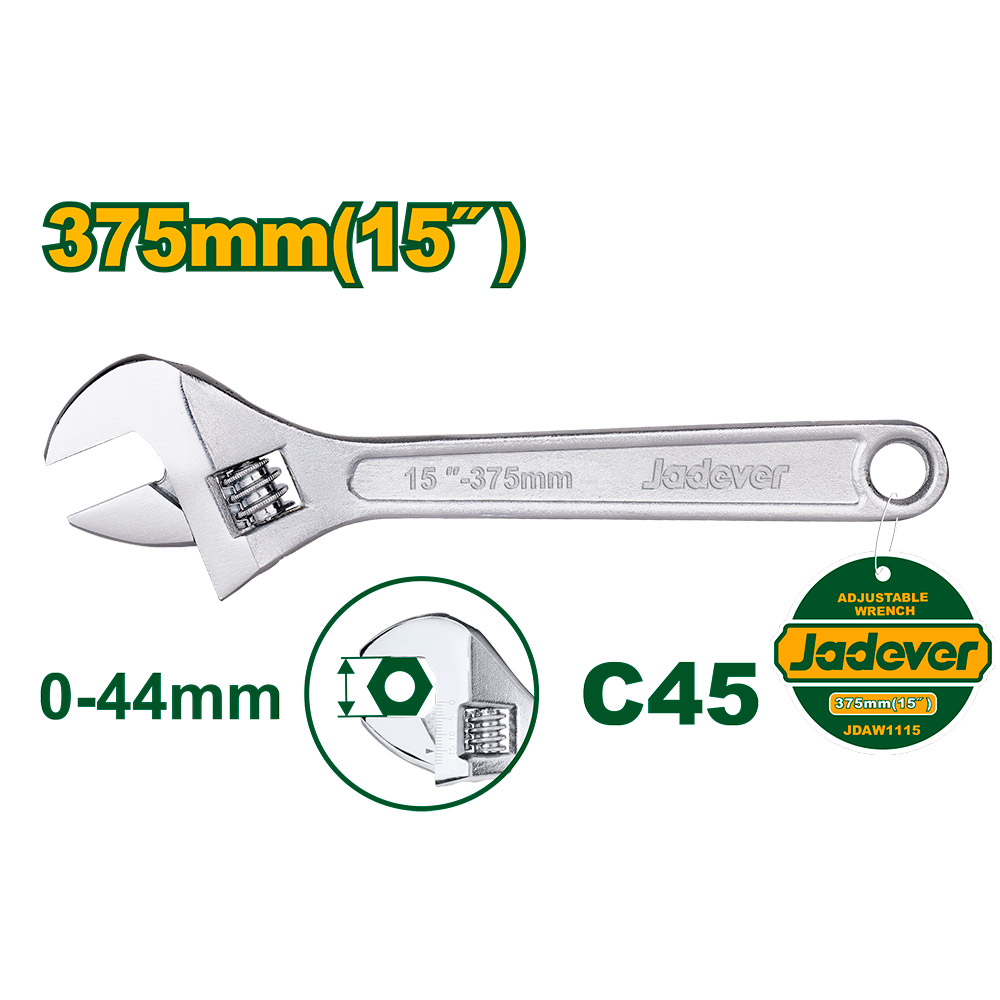 [JDAW1115] Llave francesa Jadever ajustable de 0 a 44mm 37.5cm [d]