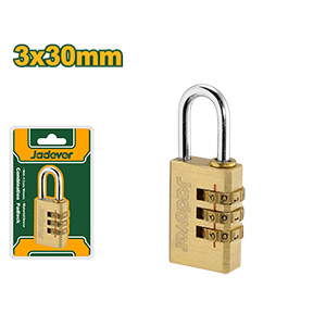 [JDPD3433] Candado latón combinación 3 dígitos 3x30mm[d]