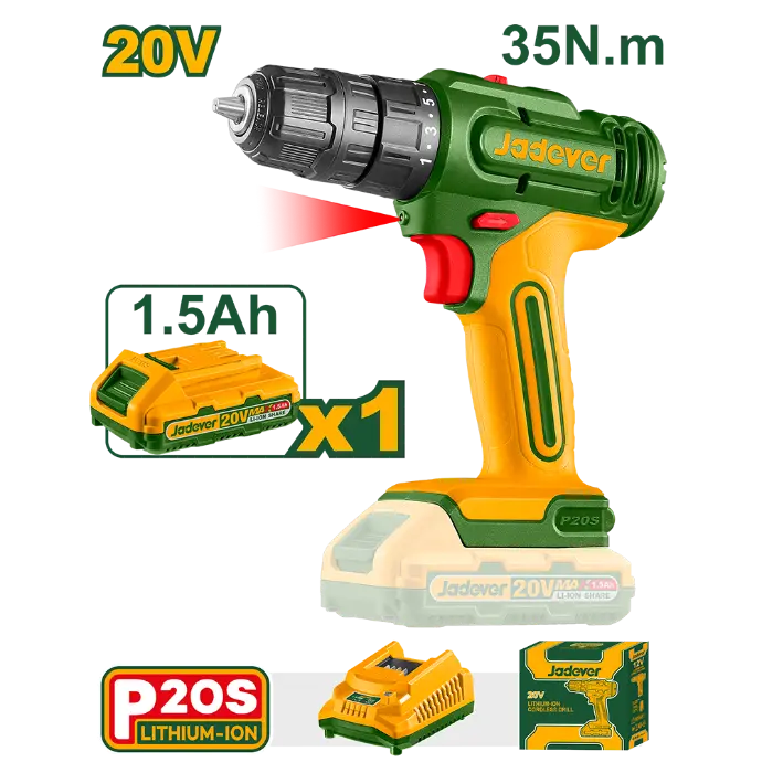 [JDCDP511-4] Taladro inalámbrico 1500 rpm con batería li-ion 1.5ah [d]
