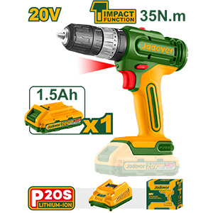 Set Taladro Percutor 20V + Bat 1.5A + Cargador 1500rpm 35Nm [d]