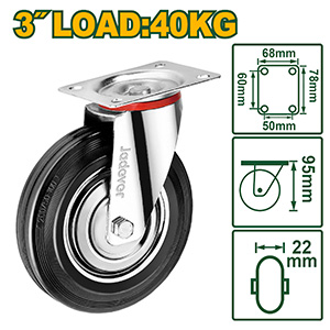Rueda Giratoria H95 Ø75 40kg[d]