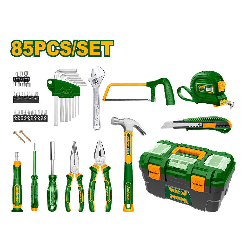 Set de herramientas manuales Jadever x85 piezas con caja de PVC  [d]