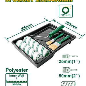 Set 2 Rodillos 230mm 2 pinceles Bandeja 9" [d]