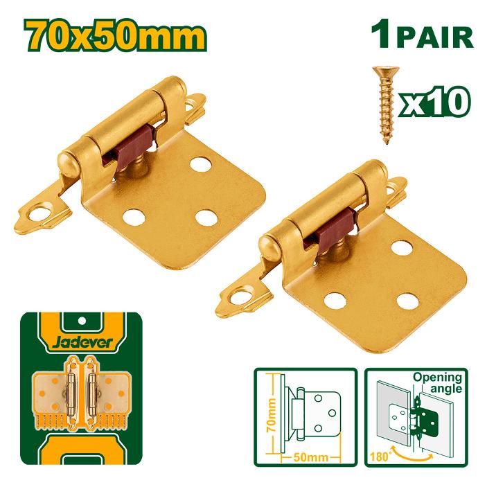 Bisagras 50x70 Jadever niqueladas para gabinete x2 [d]