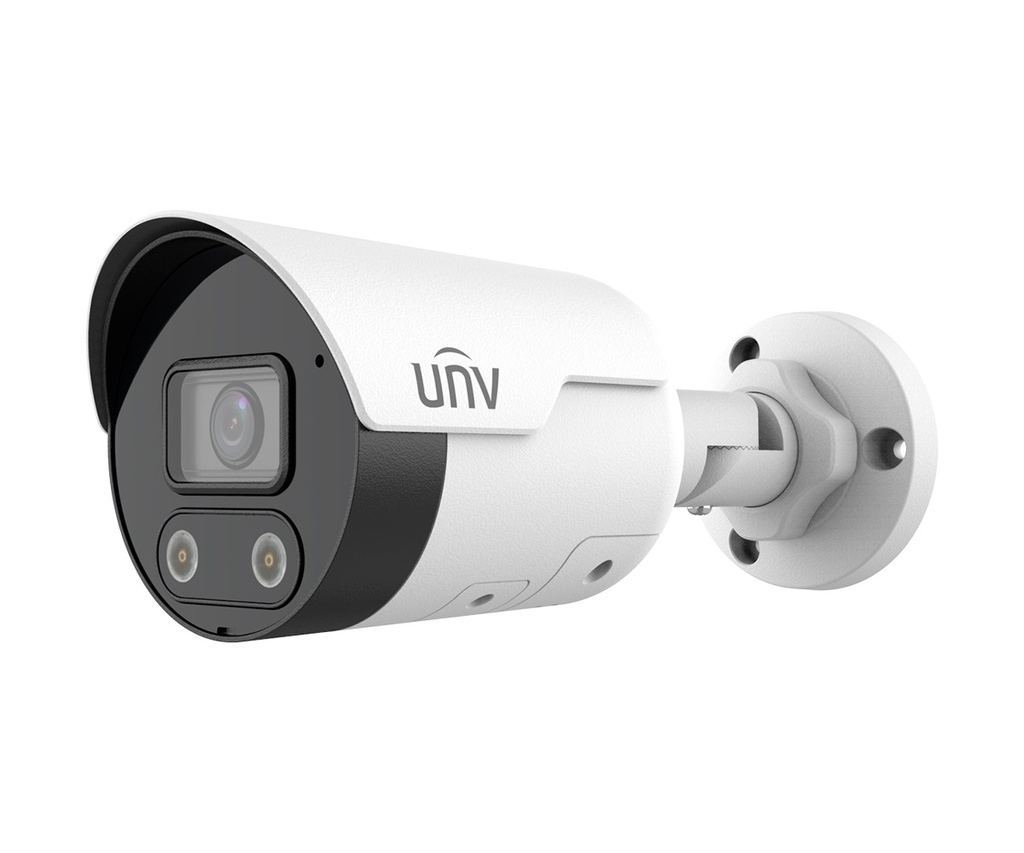 Camara IP 2mpx Uniview 2,8mm Color 24hs iA intrusion/cruce Mic/Parlante MicroSD IP67 PoE (IPC2122LE-ADF28KMC-WL)