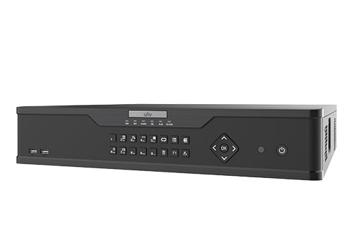 NVR 64ch Uniview 12MP 8 discos RAID 0/1/5/6/10 iA avanzada  2xHDMI+VGA independientes Dewarping i/oAlarma (NVR308-64X)