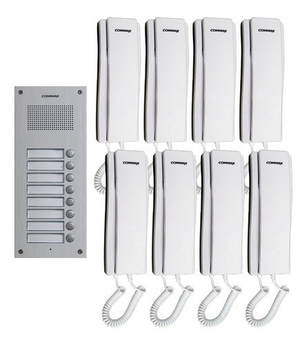 Kit Portero multifamiliar 8 botones Commax (KIT 8UM DR-8UM+8)