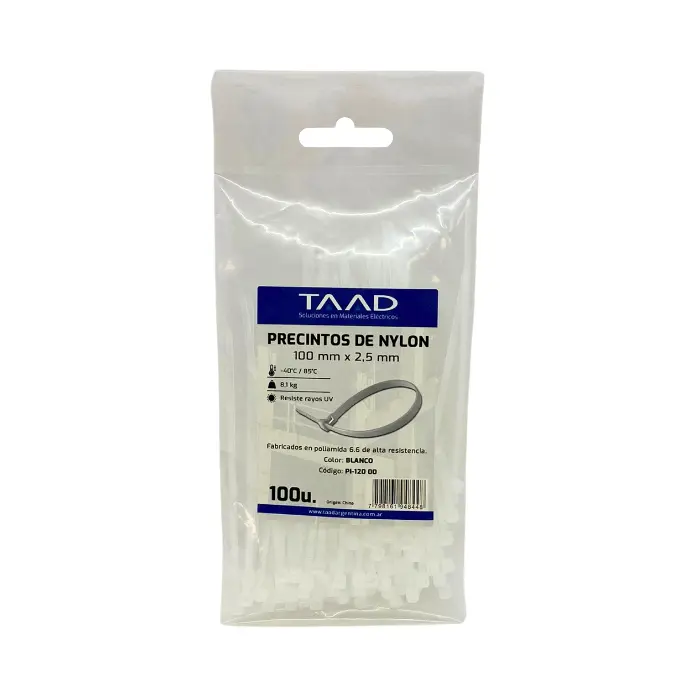Precinto Taad blanco 2.5x100mm (PI-12000)