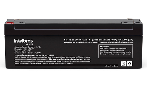 [XB1223] Bateria Intelbras de plomo ácido de 12V 2,3A (XB1223)