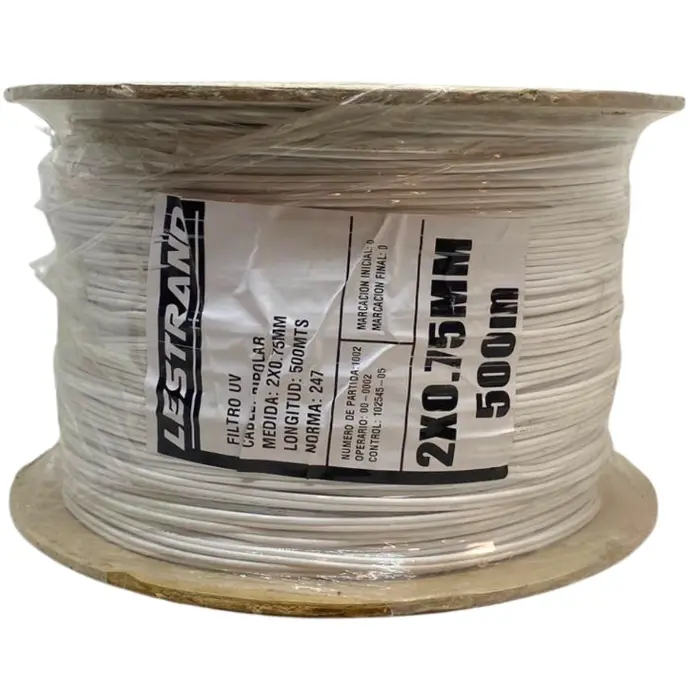 [BI075] Cable bipolar Lestrand 2x0.75mm² blanco normalizado x metro